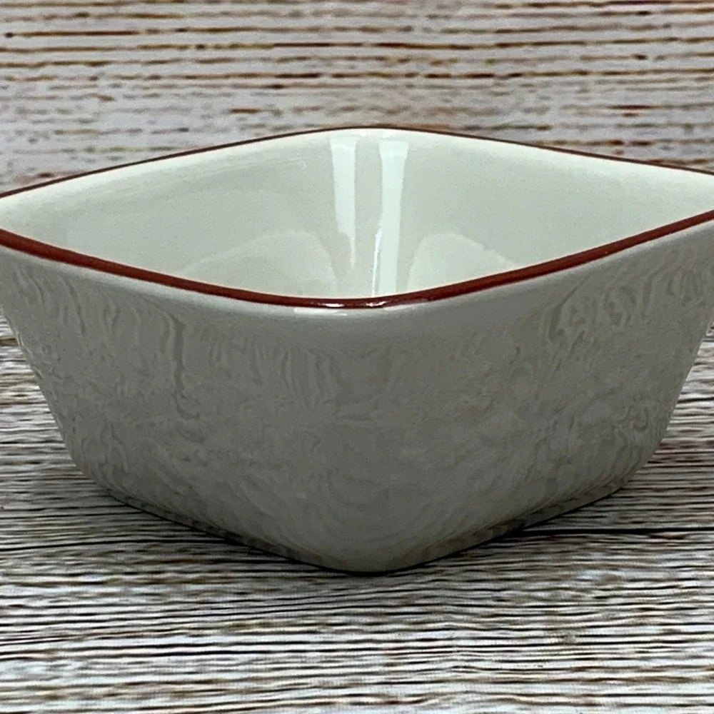 Longaberger Pottery Christmas Basket Dish 4.5